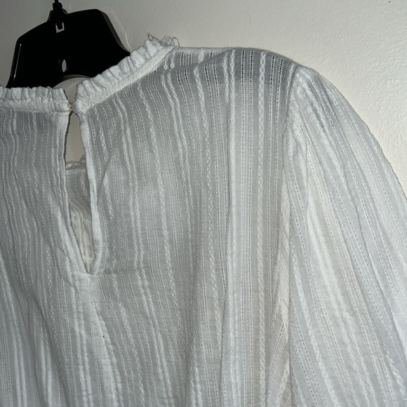 HAYDEN - SMALL WHITE ELASTIC WAIST W/ TIE BLOUSE EUC - Picture 12 of 12